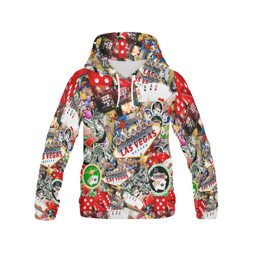 Las Vegas Icons - Gamblers Delight All Over Print Hoodie for Women (USA Size) (Model H13)