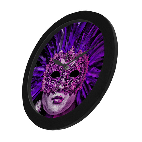 Carnival mask purple by FeelGood Circular Plastic Wall clock