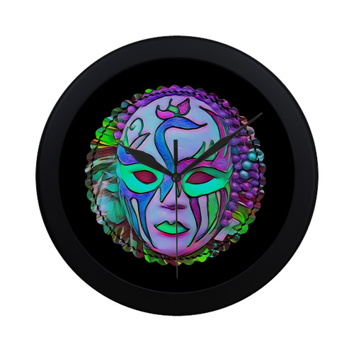 Carnival mask 3C by FeelGood Circular Plastic Wall clock