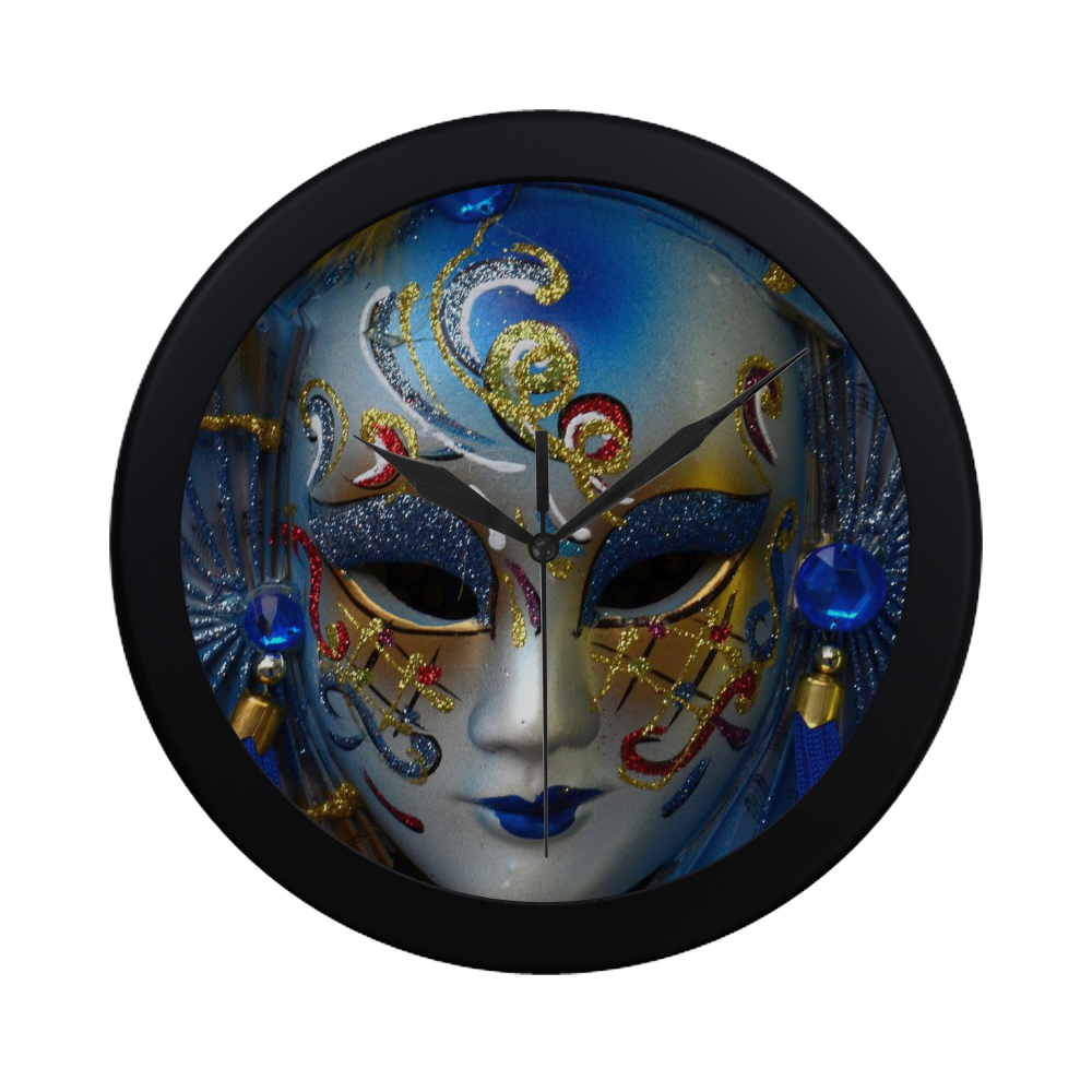 Carnival mask 2A by FeelGood Circular Plastic Wall clock