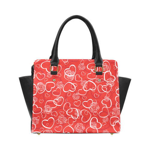 Red Heart Classic Shoulder Handbag (Model 1653)