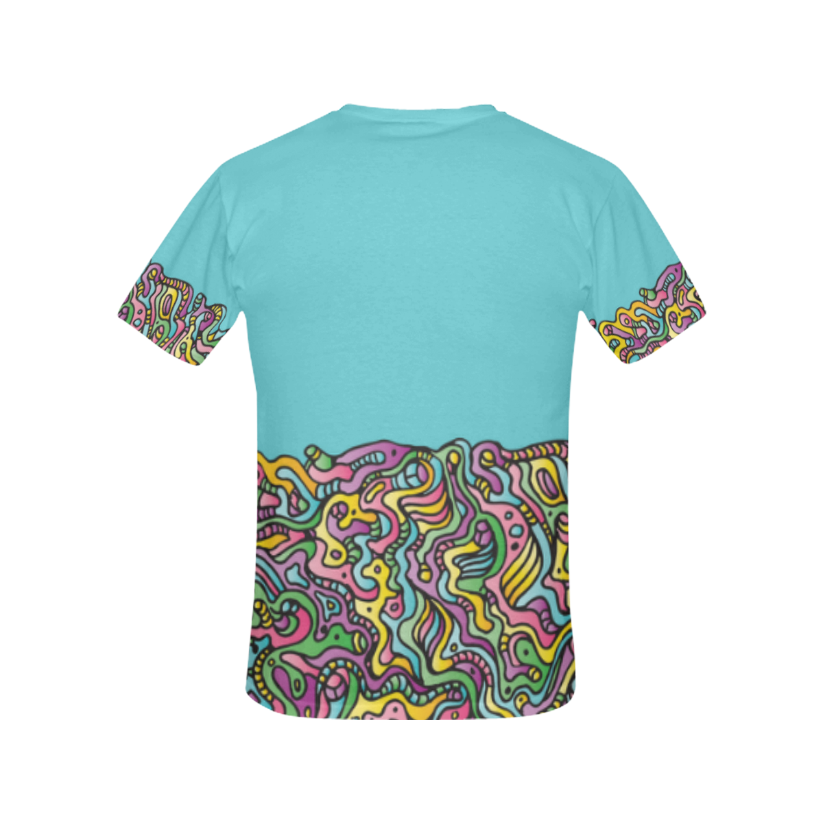 Colorful Tidal Pool, abstract animals, blue All Over Print T-Shirt for Women (USA Size) (Model T40)