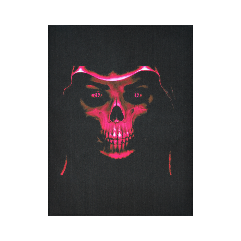 glowing fantasy Death mask,pink by FeelGood Cotton Linen Wall Tapestry 60"x 80"