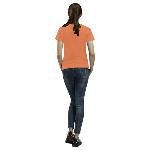 Tangerine Orange Solid color All Over Print T-Shirt for Women (USA Size) (Model T40)