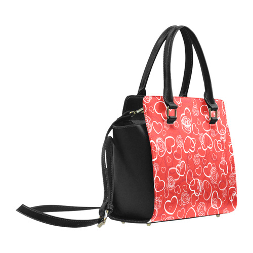 Red Heart Classic Shoulder Handbag (Model 1653)