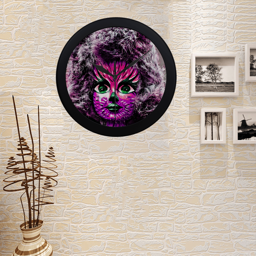 Funny Animal Mask B by FeelGood Circular Plastic Wall clock
