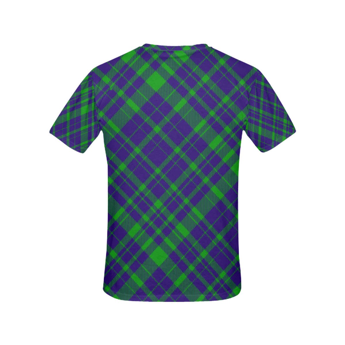 Diagonal Green & Purple Plaid Hipster Style All Over Print T-Shirt for Women (USA Size) (Model T40)