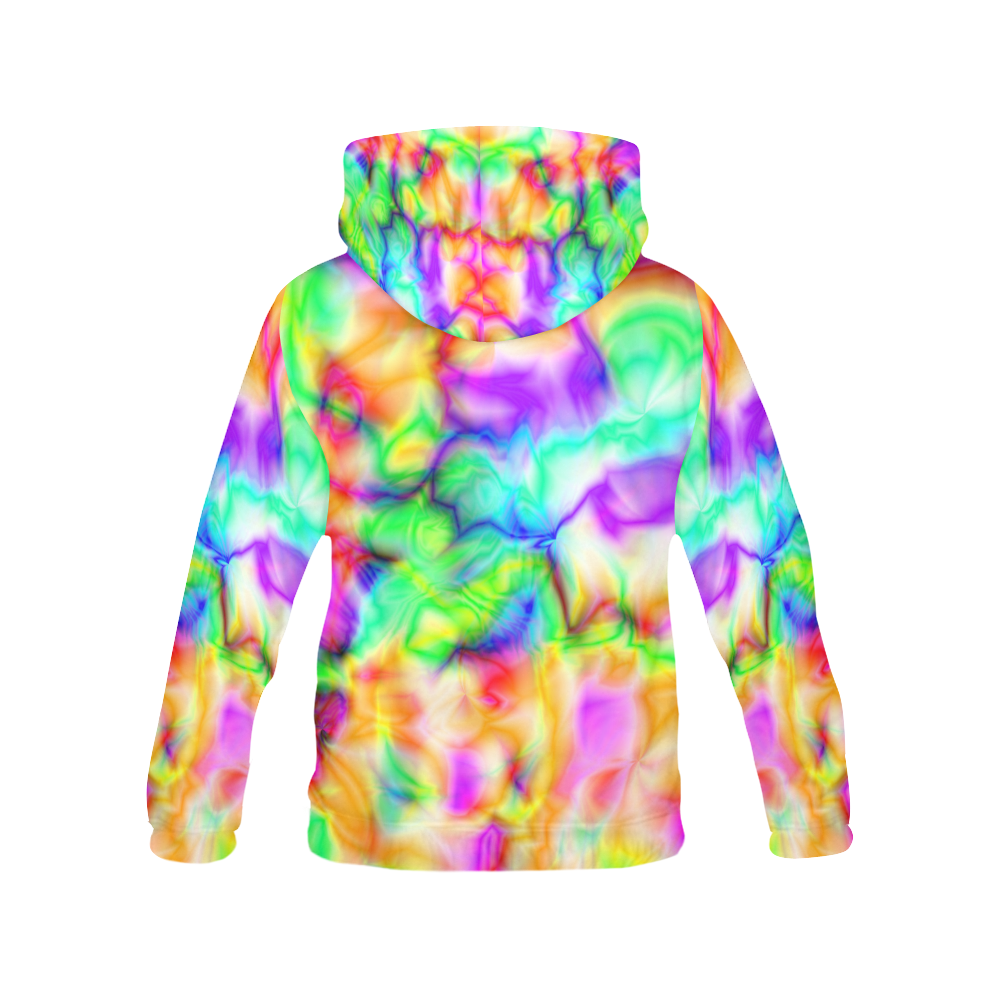 tie dye tropical colorful pattern ZT08 All Over Print Hoodie for Women (USA Size) (Model H13)