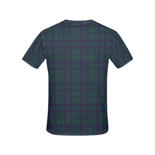 Green Plaid Hipster Style All Over Print T-Shirt for Women (USA Size) (Model T40)