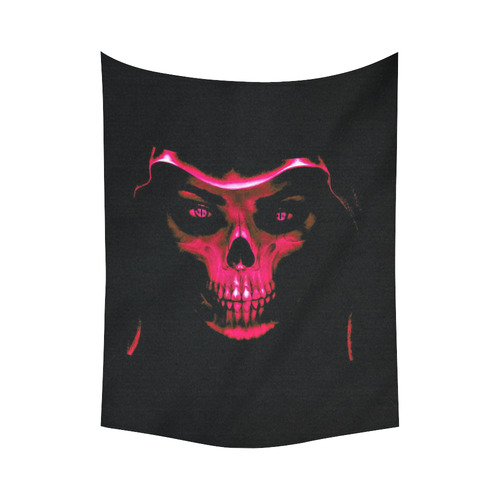 glowing fantasy Death mask,pink by FeelGood Cotton Linen Wall Tapestry 60"x 80"