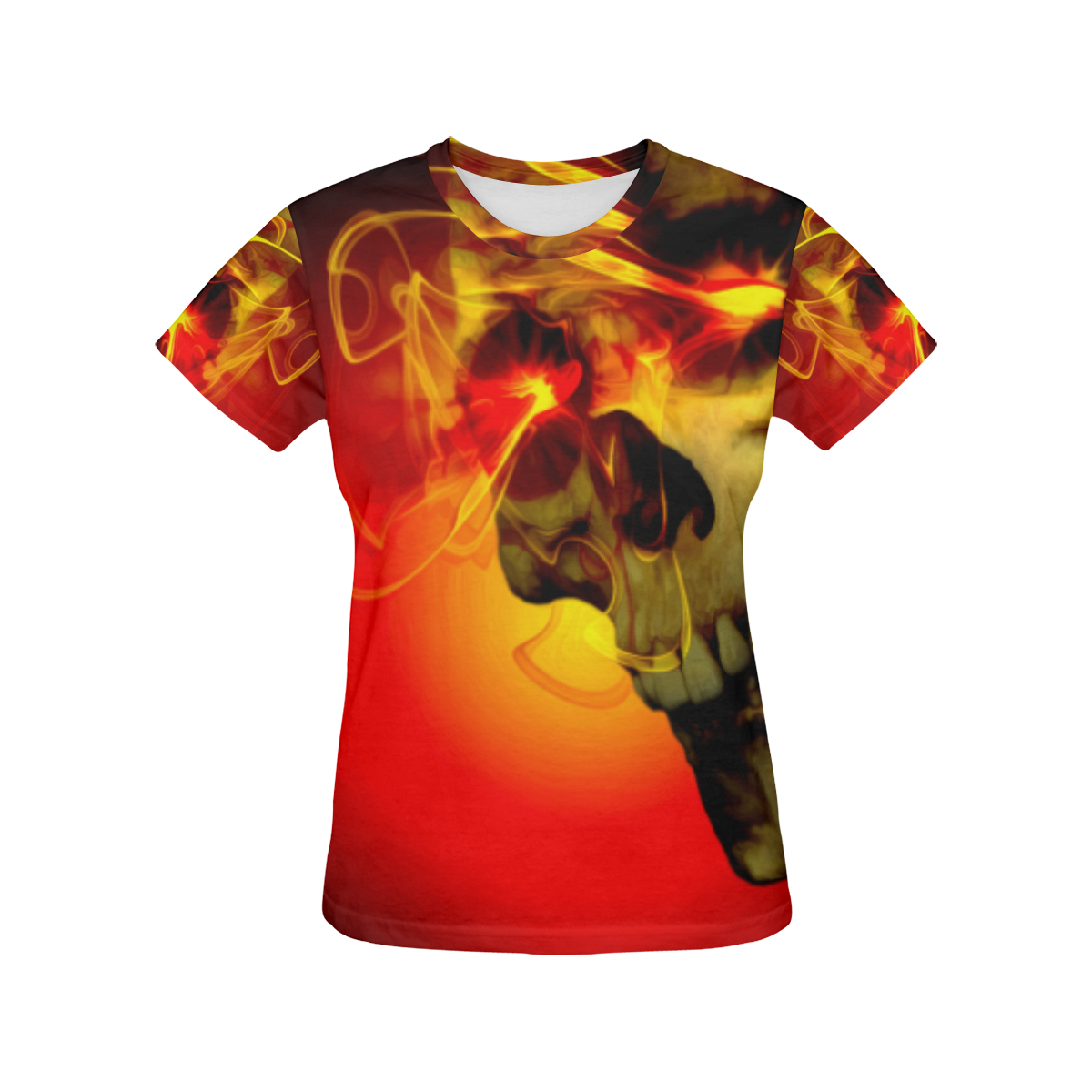 Flare Skull All Over Print T-Shirt for Women (USA Size) (Model T40)