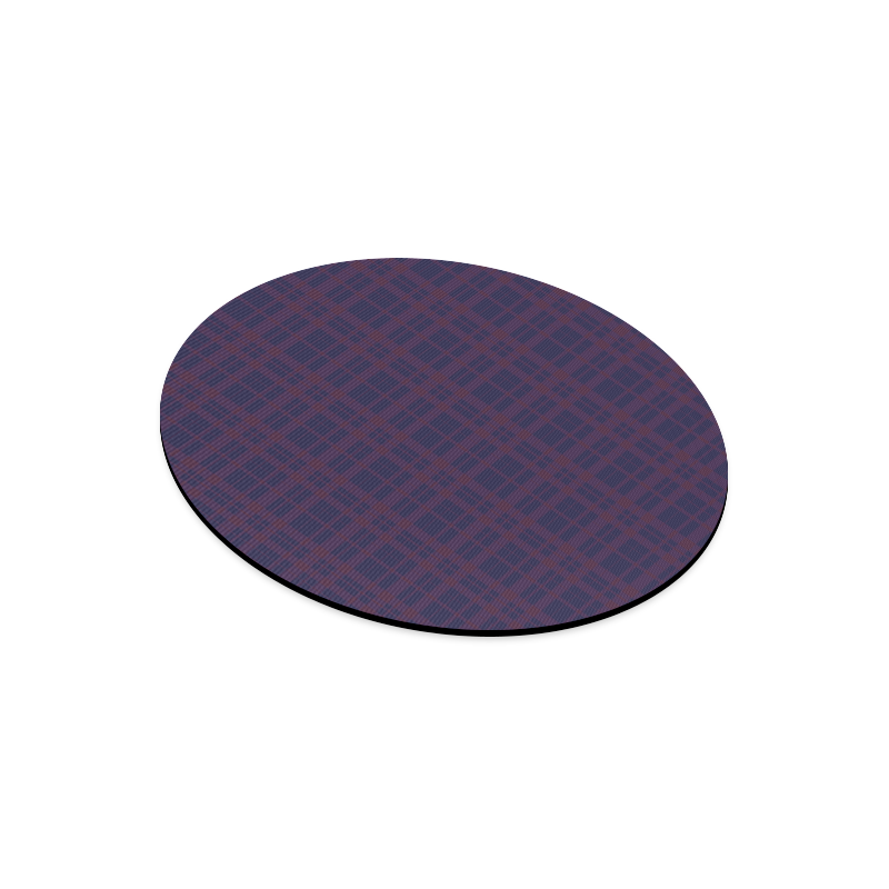 Purple Plaid Hipster Style Round Mousepad