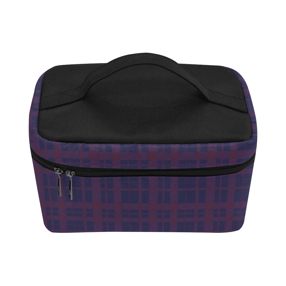 Purple Plaid Hipster Style Cosmetic Bag/Large (Model 1658) | ID: D1537047