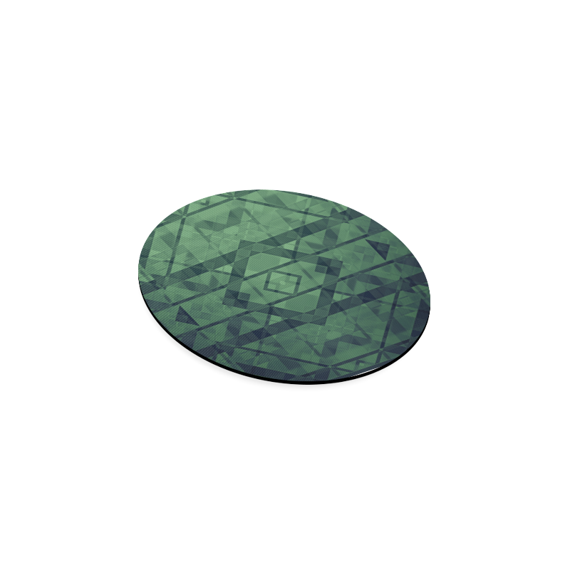 Sci-Fi Green Monster  Geometric design Round Coaster