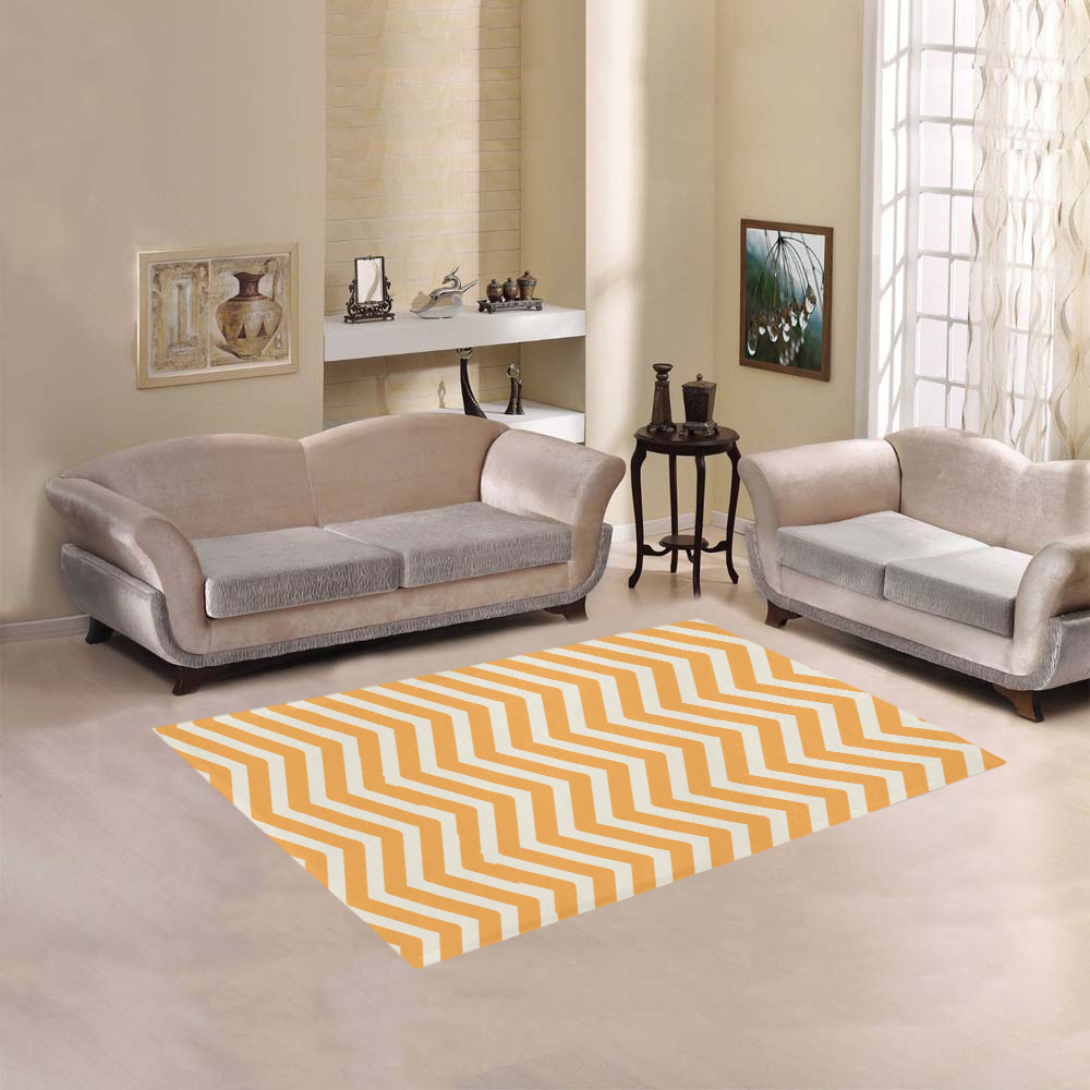 144 Chevron Orange GE Area Rug 5'3''x4'