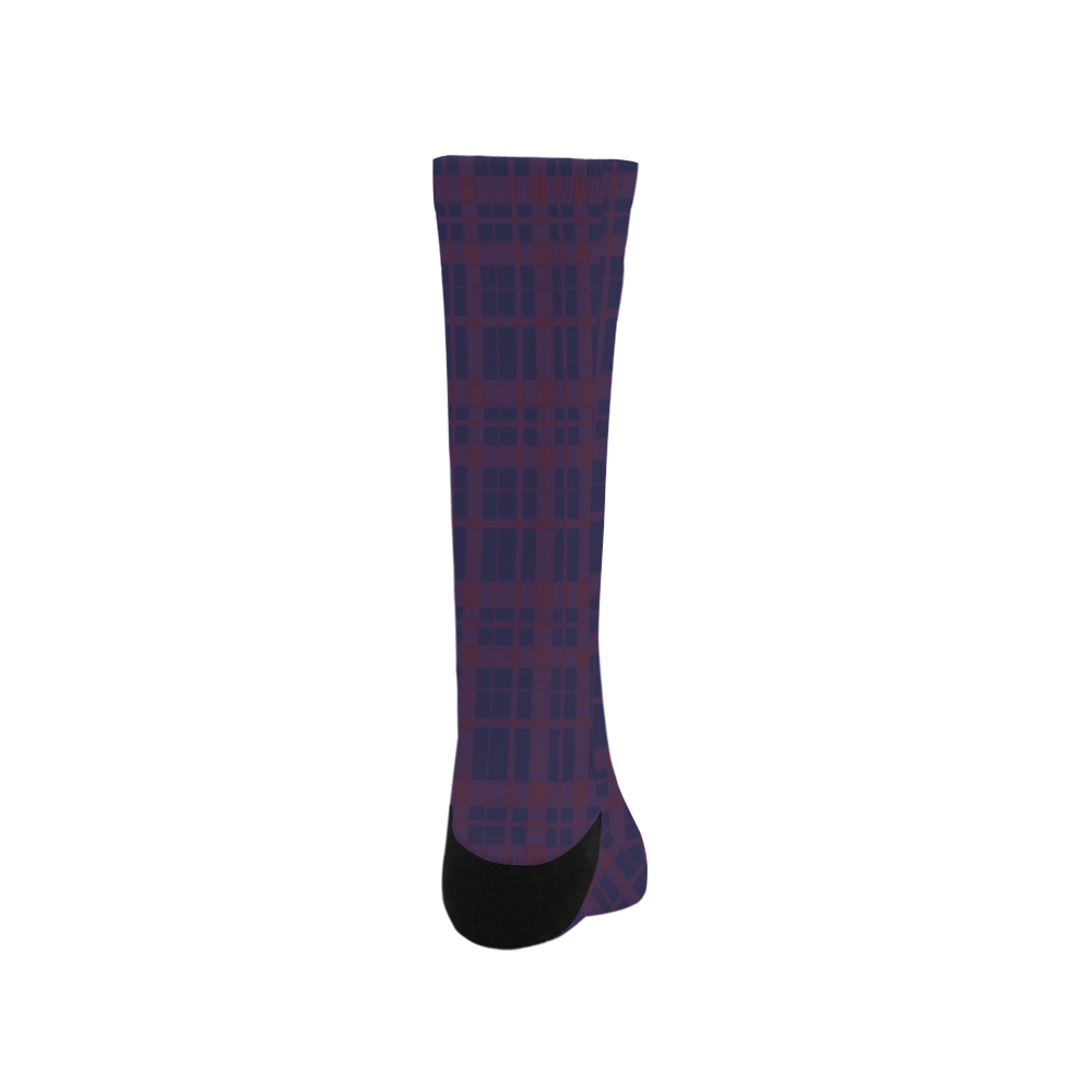Purple Plaid Hipster Style Trouser Socks