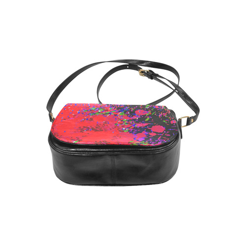 Red Blue Watercolor Floral Paint Classic Saddle Bag/Small (Model 1648)