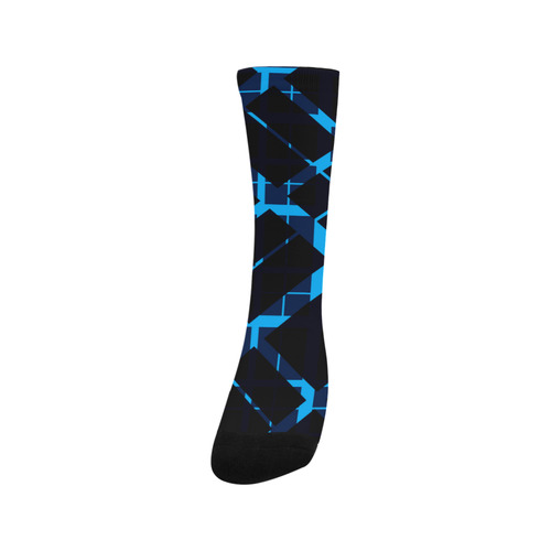 Diagonal Blue & Black Plaid Hipster Style Trouser Socks