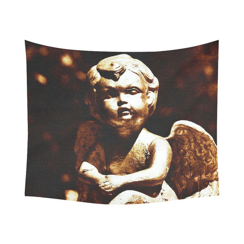 cute vintage Guardian Angel 5 by FeelGood Cotton Linen Wall Tapestry 60"x 51"