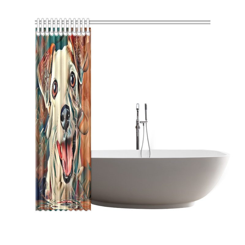 Jack Russel Popart by Nico Bielow Shower Curtain 69"x70"