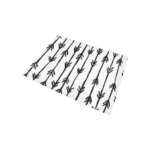 black and white doodle arrows Area Rug 5'3''x4'