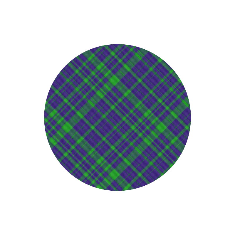 Diagonal Green & Purple Plaid Hipster Style Round Mousepad