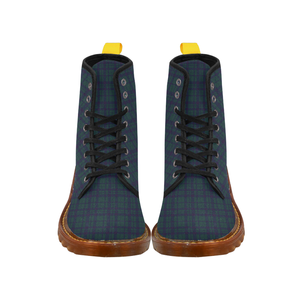 Green Plaid Hipster Style Martin Boots For Men Model 1203H
