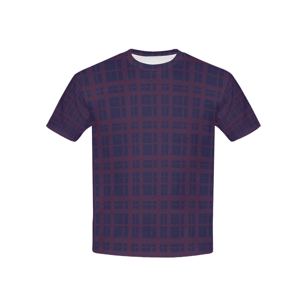Purple Plaid Hipster Style Kids' All Over Print T-shirt (USA Size) (Model T40)