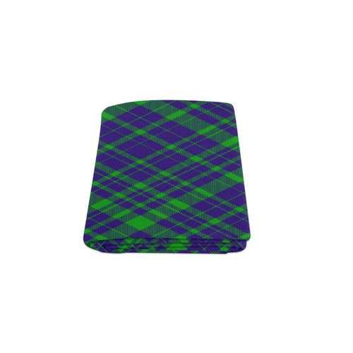 Diagonal Green & Purple Plaid Hipster Style Blanket 50"x60"