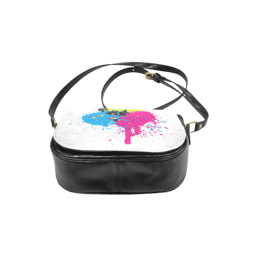 Red Blue Yellow Watercolor Splash Classic Saddle Bag/Small (Model 1648)