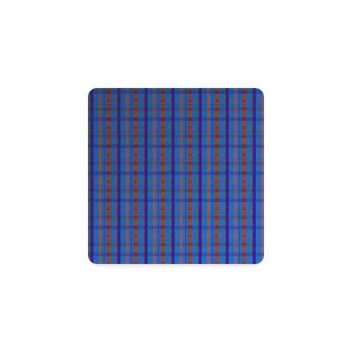 Royal Blue Plaid Hipster Style Square Coaster