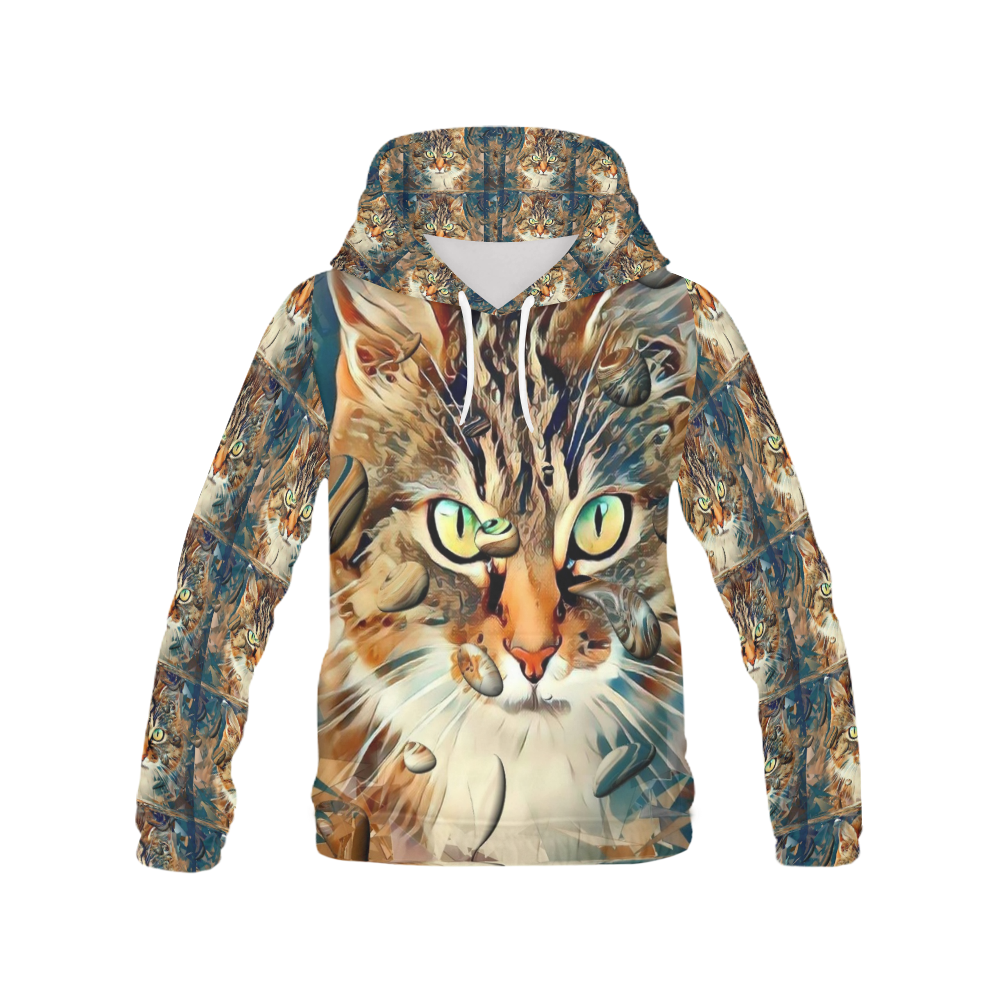 Cats Popart by Nico Bielow All Over Print Hoodie for Women (USA Size) (Model H13)