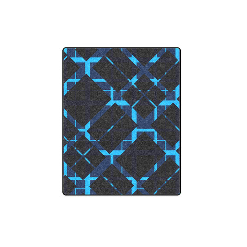 Diagonal Blue & Black Plaid Hipster Style Blanket 40"x50"
