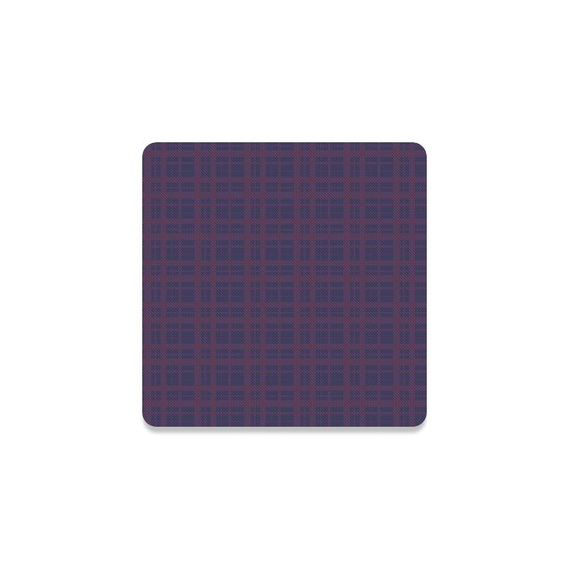 Purple Plaid Hipster Style Square Coaster