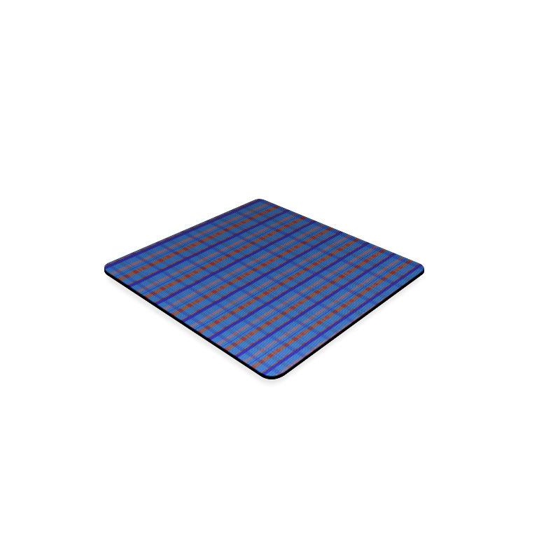Royal Blue Plaid Hipster Style Square Coaster