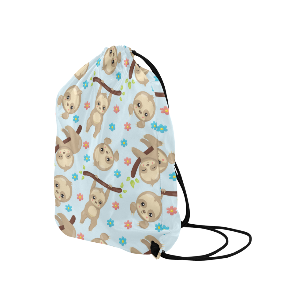 Happy Sloth Large Drawstring Bag Model 1604 (Twin Sides)  16.5"(W) * 19.3"(H)