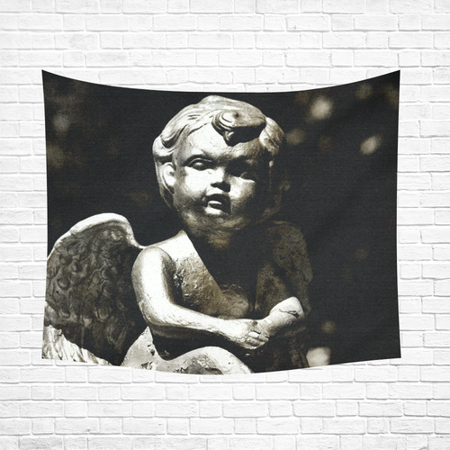 cute vintage Guardian Angel 4 by FeelGood Cotton Linen Wall Tapestry 60"x 51"