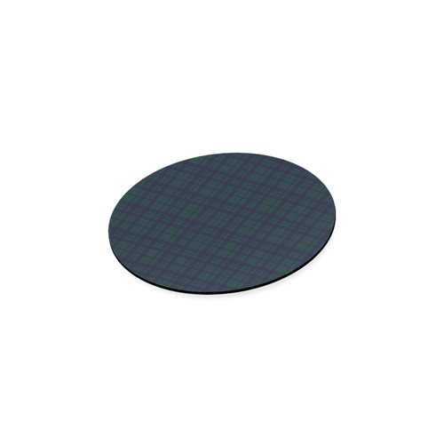 Green Plaid Hipster Style Round Coaster