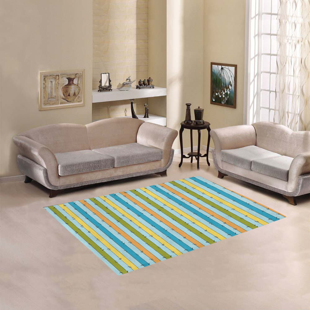 144 Stripe Multi Paper 1 GE Area Rug 5'3''x4'