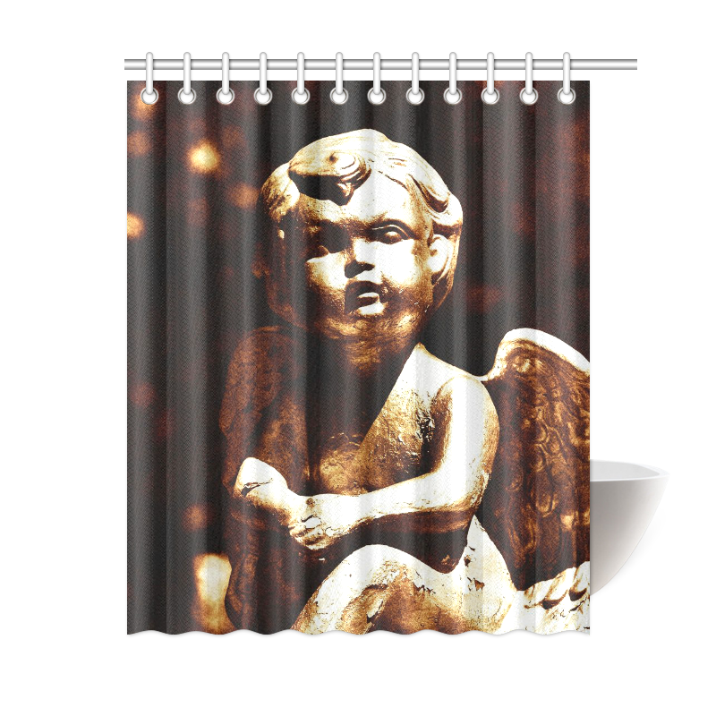 cute vintage Guardian Angel 5 by FeelGood Shower Curtain 60"x72"