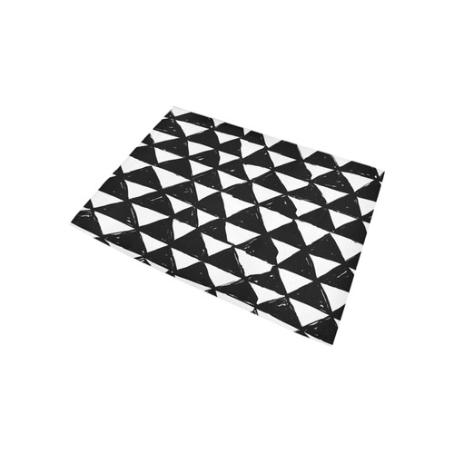 black and white doodle triangles Area Rug 5'3''x4'
