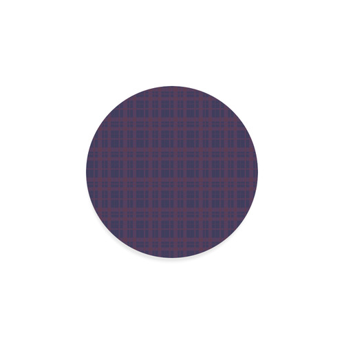 Purple Plaid Hipster Style Round Coaster