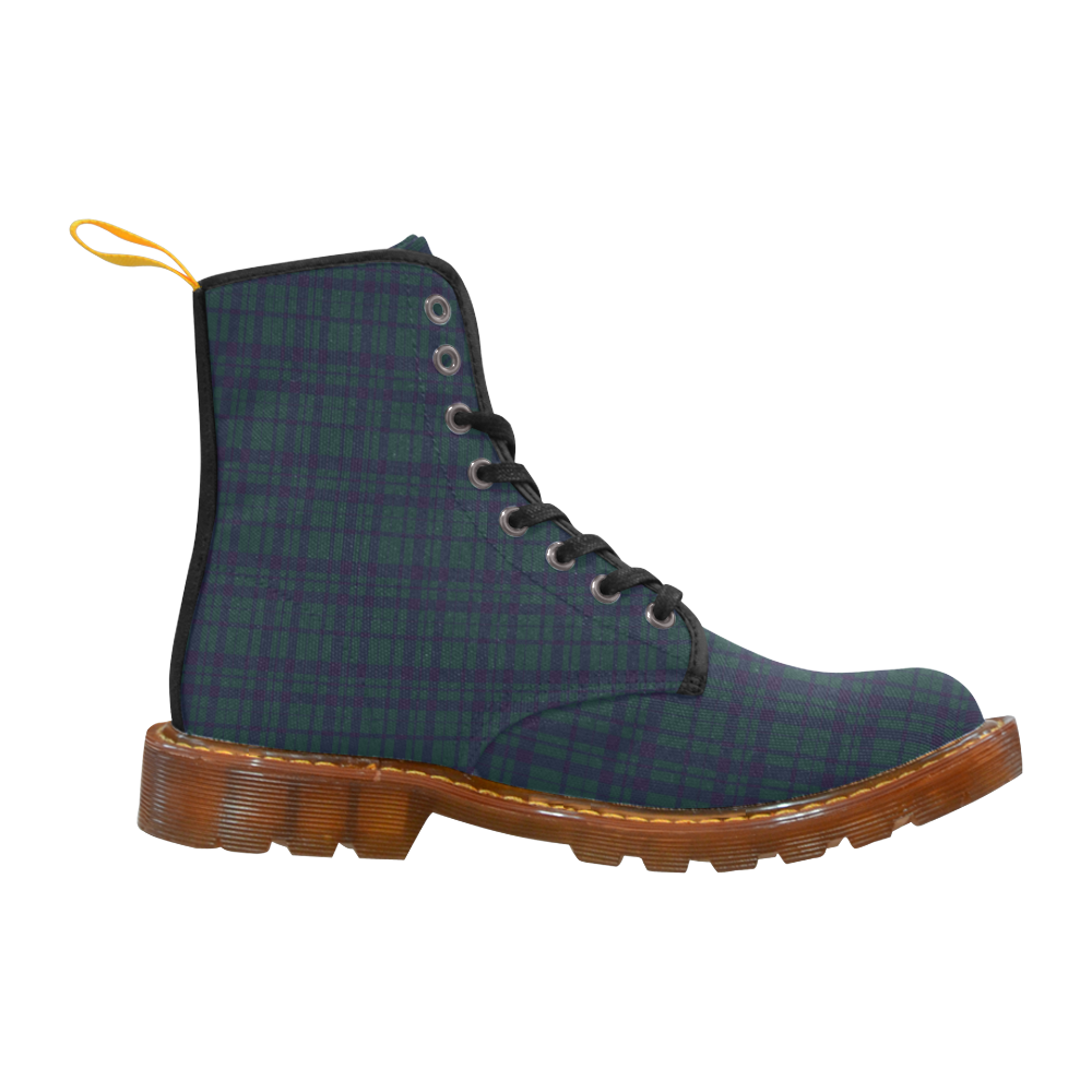 Green Plaid Hipster Style Martin Boots For Men Model 1203H