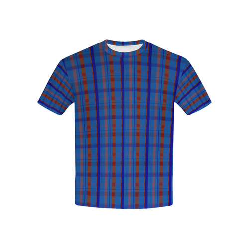 Royal Blue Plaid Hipster Style Kids' All Over Print T-shirt (USA Size) (Model T40)