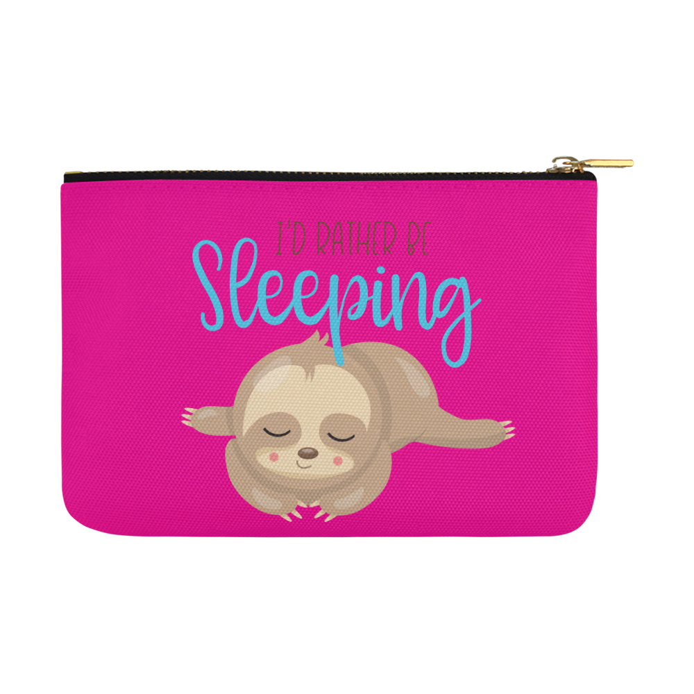 Sleepy Sloth pink Carry-All Pouch 12.5''x8.5''