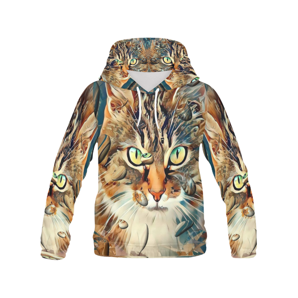 Cats Popart by Nico Bielow All Over Print Hoodie for Men (USA Size) (Model H13)