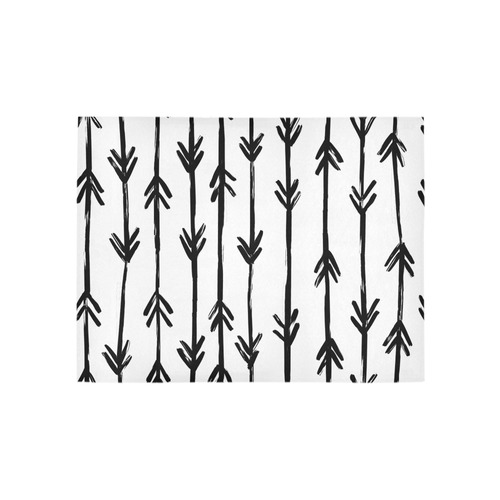 black and white doodle arrows Area Rug 5'3''x4'