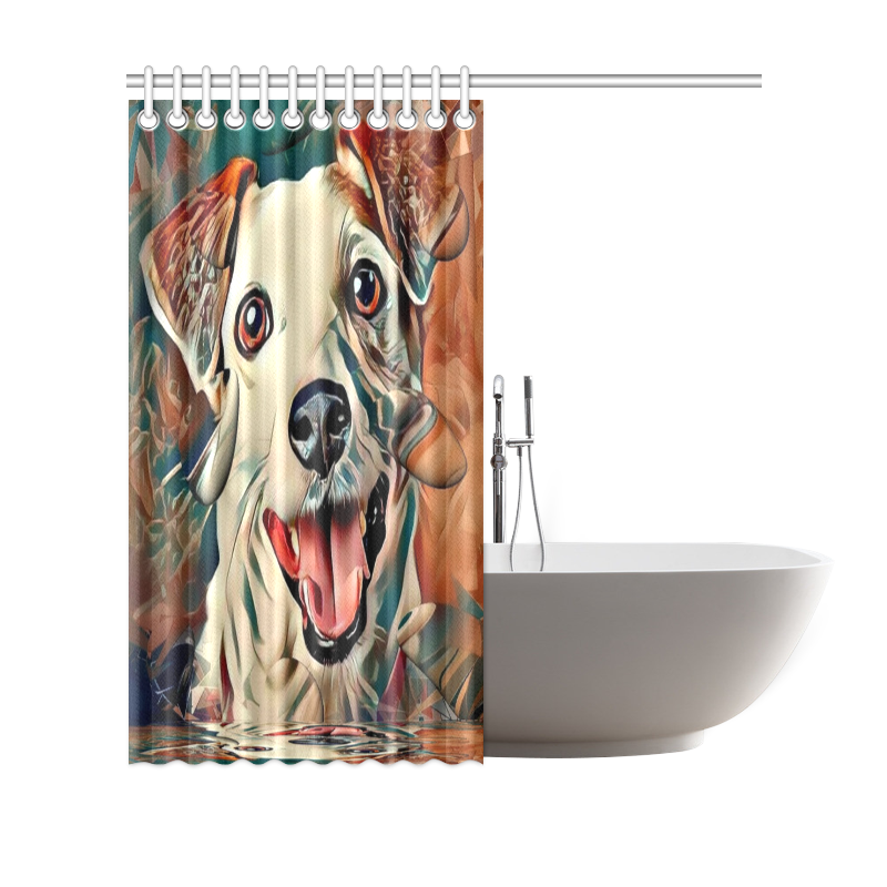 Jack Russel Popart by Nico Bielow Shower Curtain 69"x70"