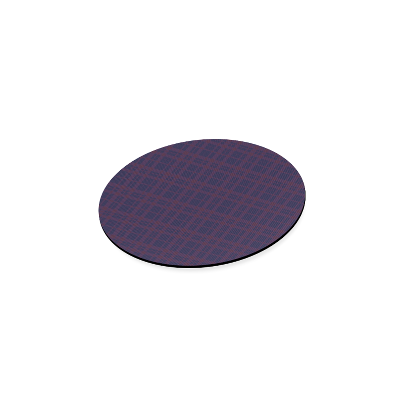 Purple Plaid Hipster Style Round Coaster