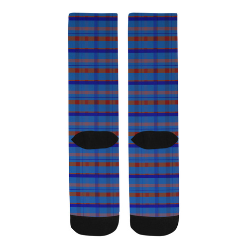 Royal Blue Plaid Hipster Style Trouser Socks
